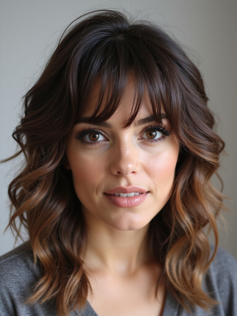 tousled textured choppy bangs