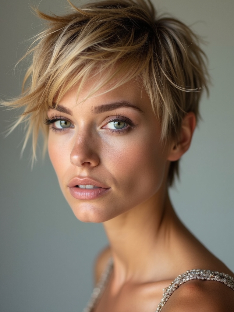 tousled textured choppy pixie