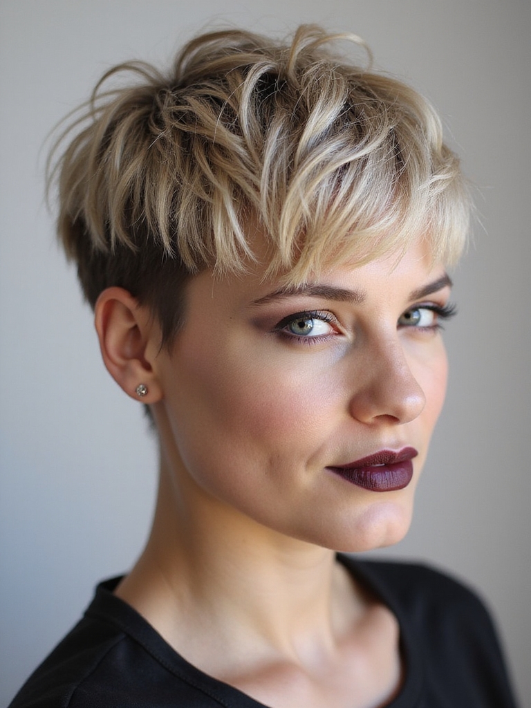 tousled textured effortless wavy pixie