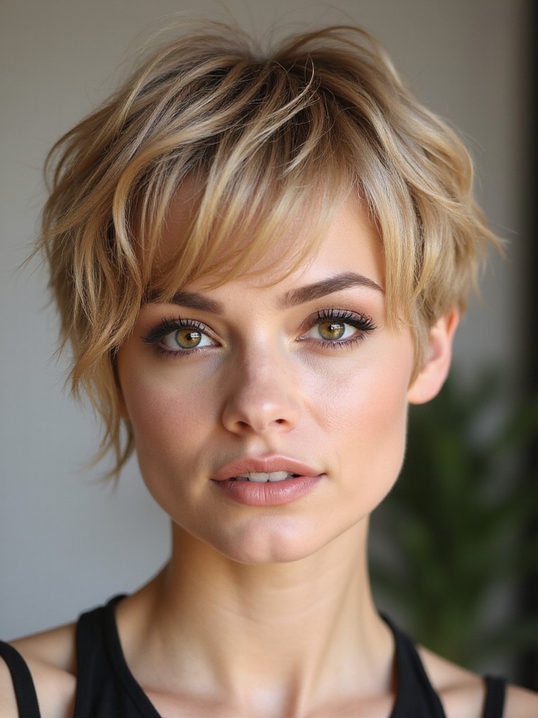 tousled textured low maintenance pixie