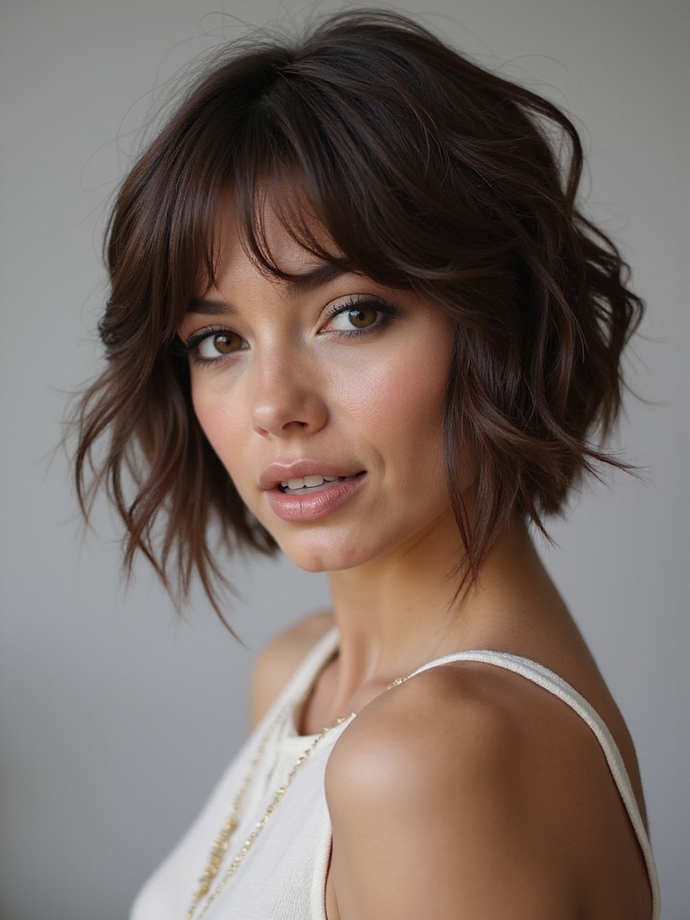 tousled textured short layers
