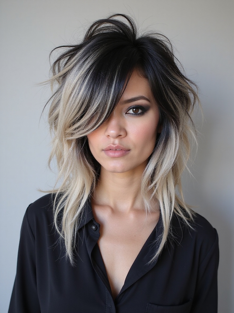 two tone shaggy mullet dimension