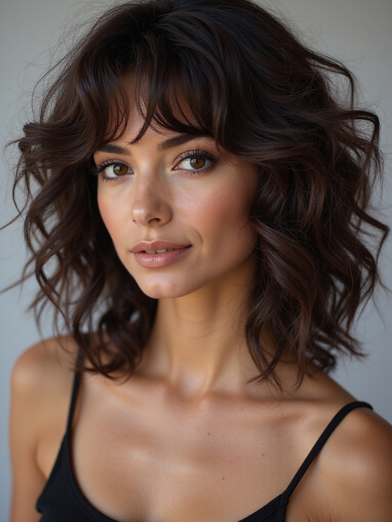 undone tousled curly shag