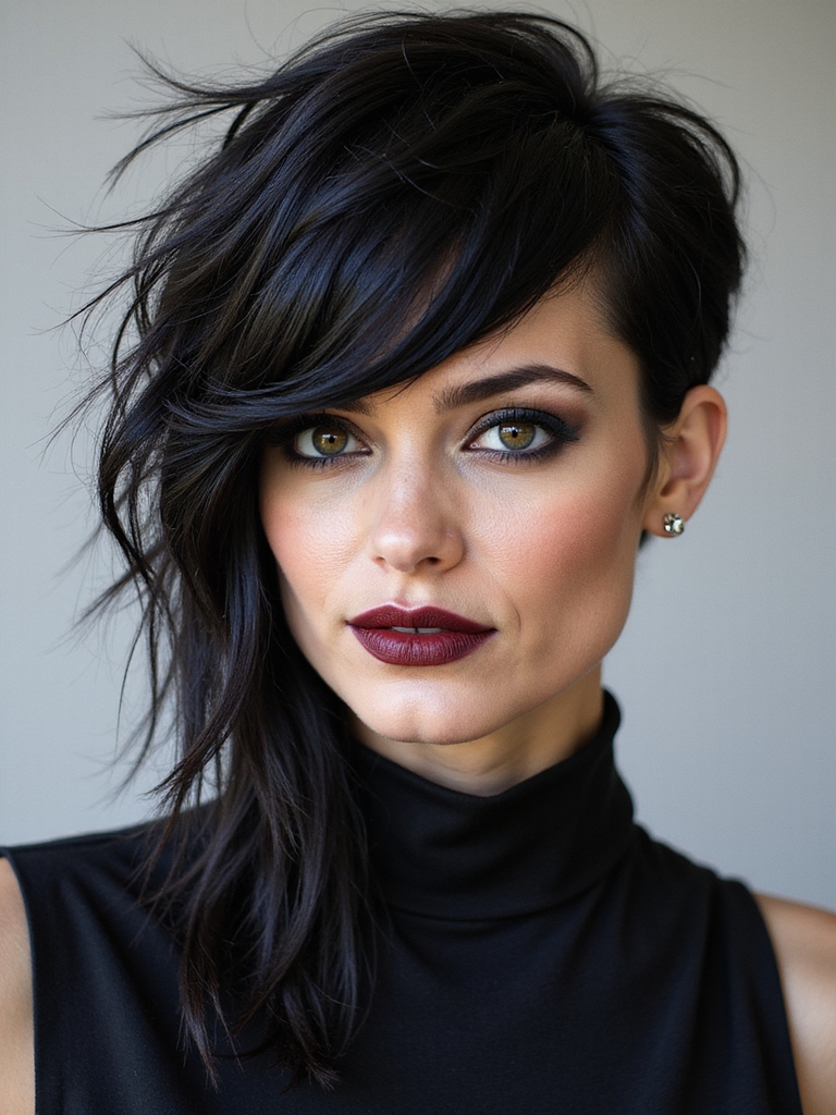 uneven edgy asymmetrical shag