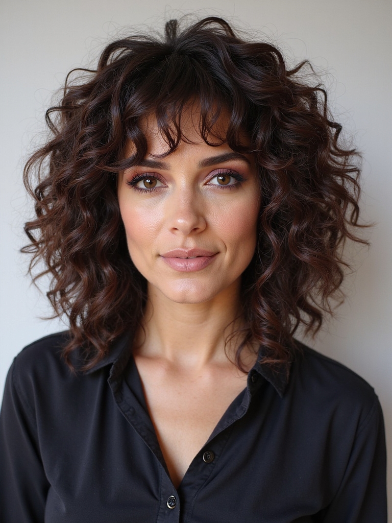 versatile textured curly shag mullet