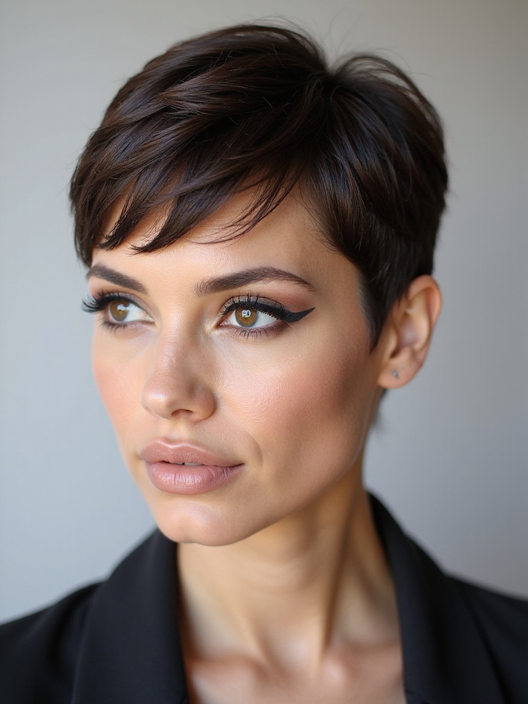 versatile textured pixie with bangs