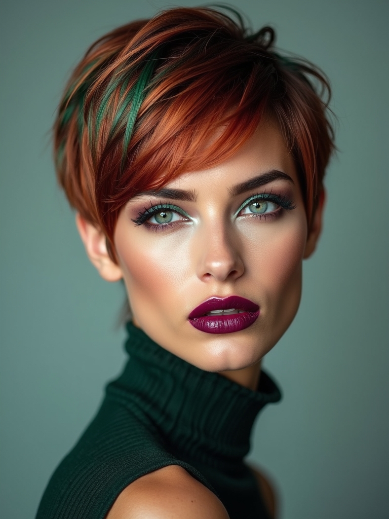 vibrant fearless colored pixie