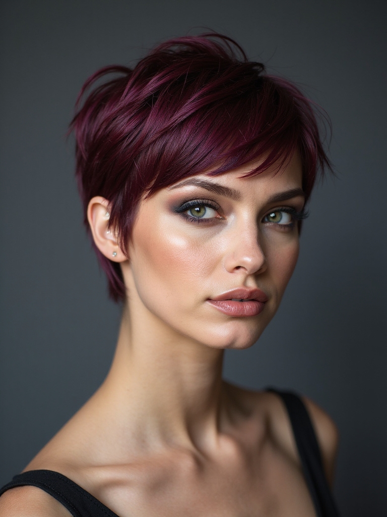 vibrant pixie cut transformation