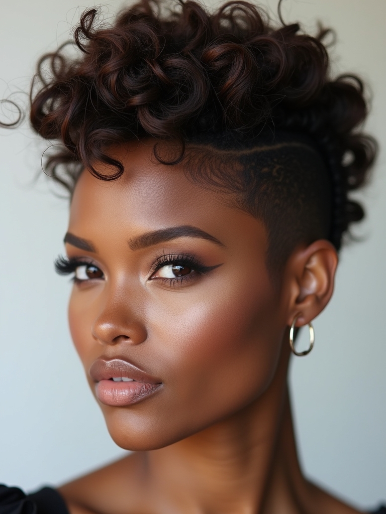 voluminous layered pixie for curls