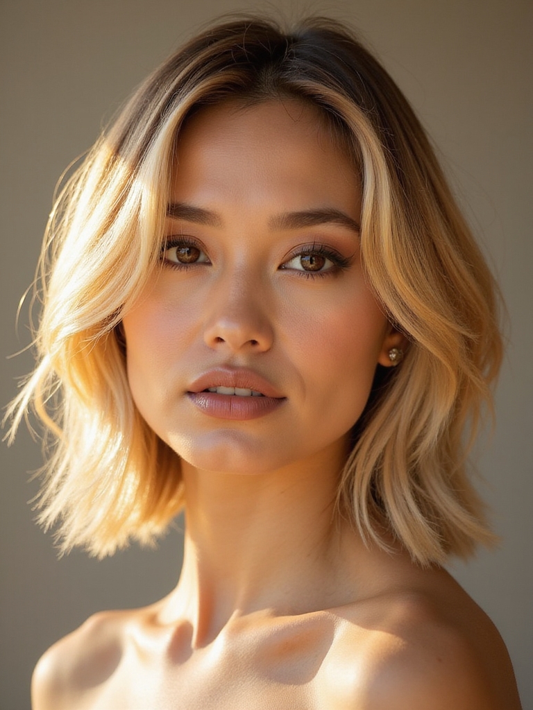 warm honey sun kissed bob