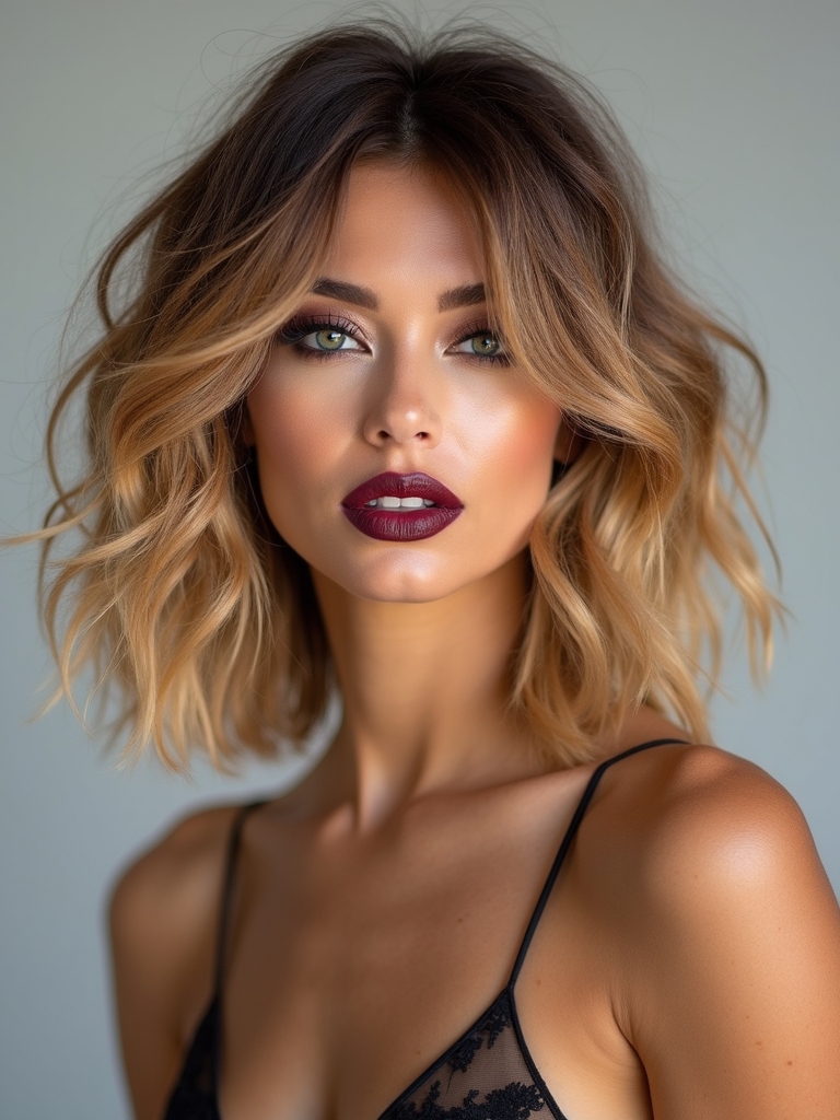 warm honey sun kissed highlights
