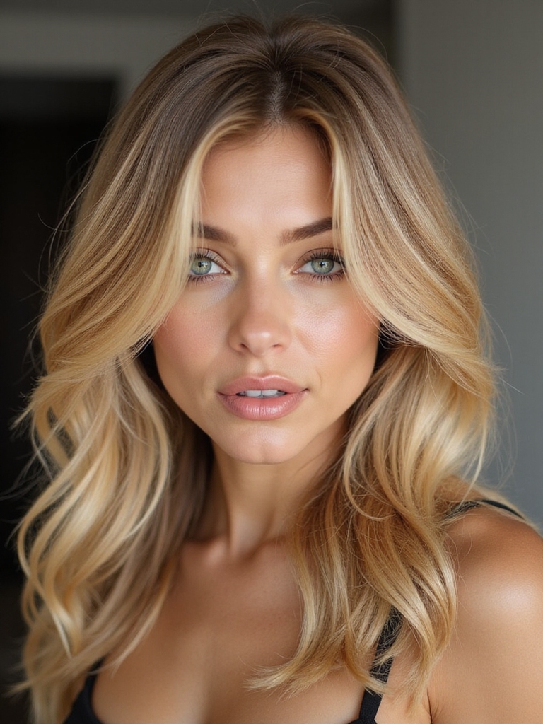 warm sunlit honey blonde