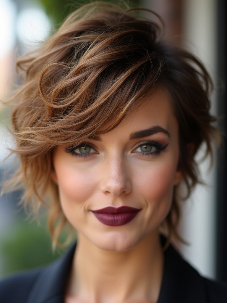 wavy pixie bob textured layers