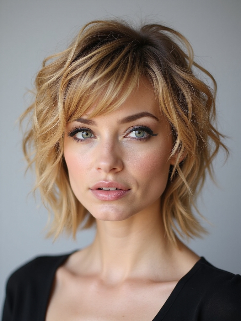 wispy bangs with face framing