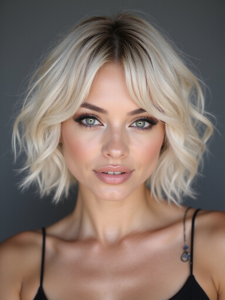 wispy shoulder length layered shag