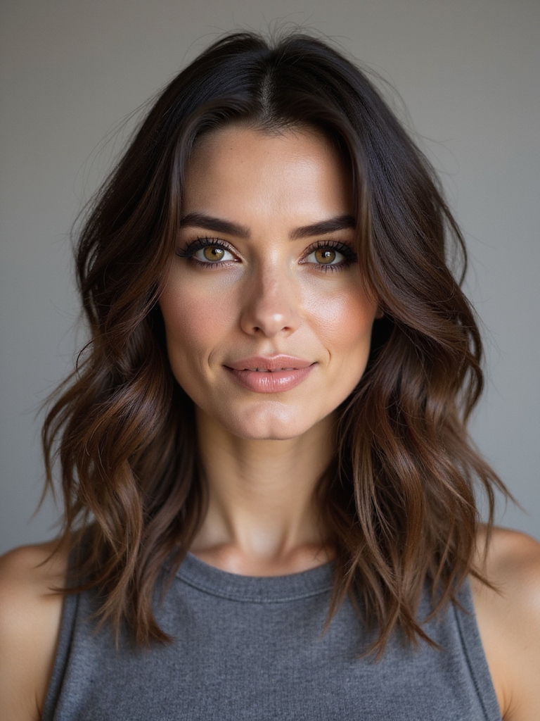 wispy textured feathered face framing