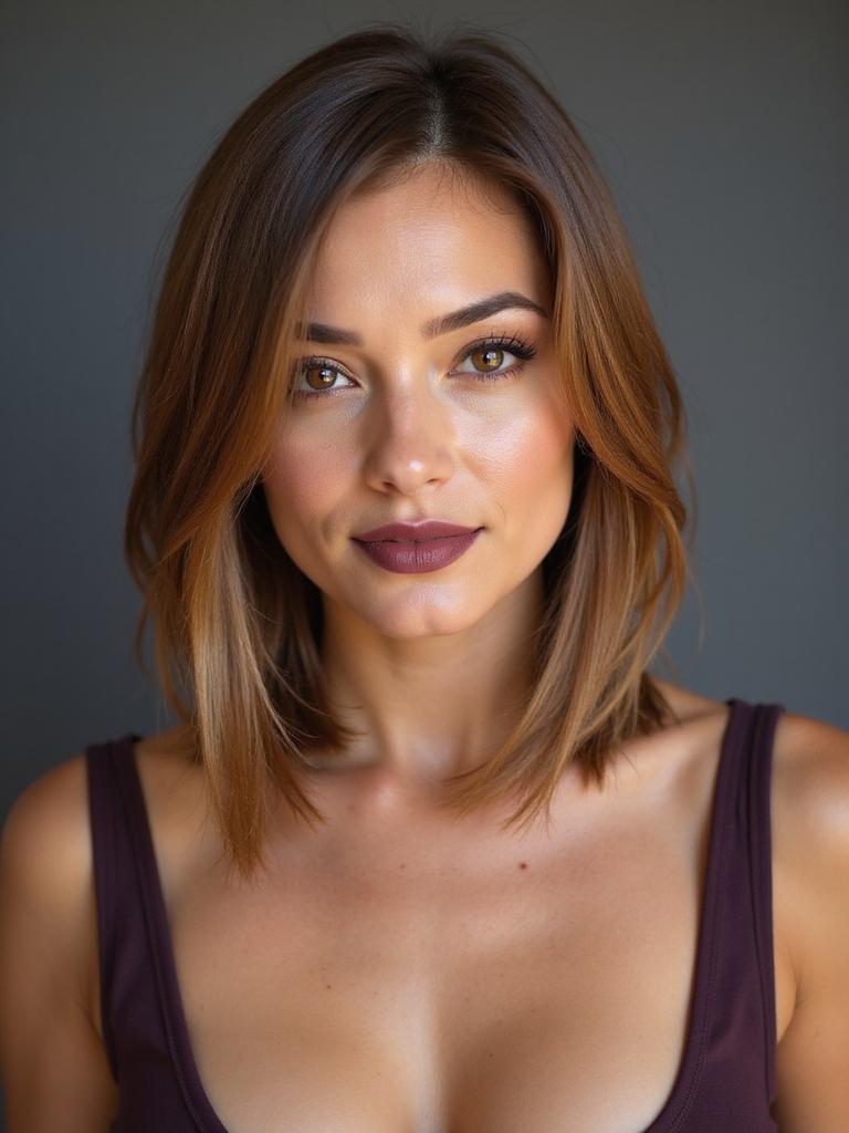 90s center part long bob