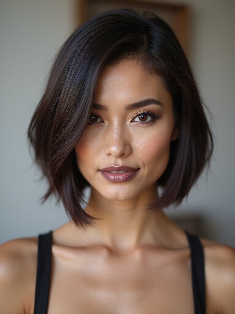 a line bob with undercut