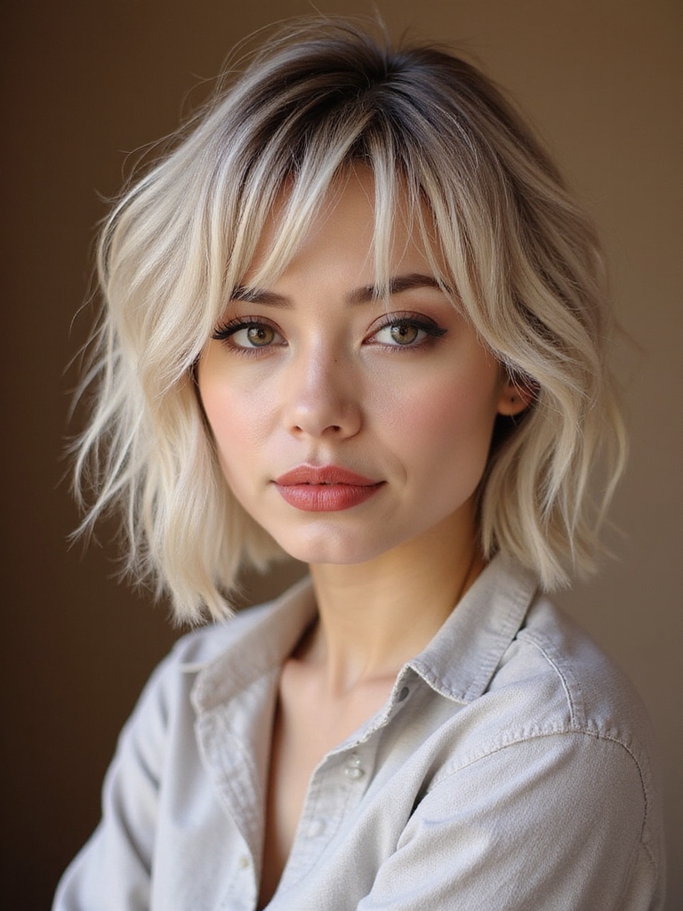 airy textured french bob