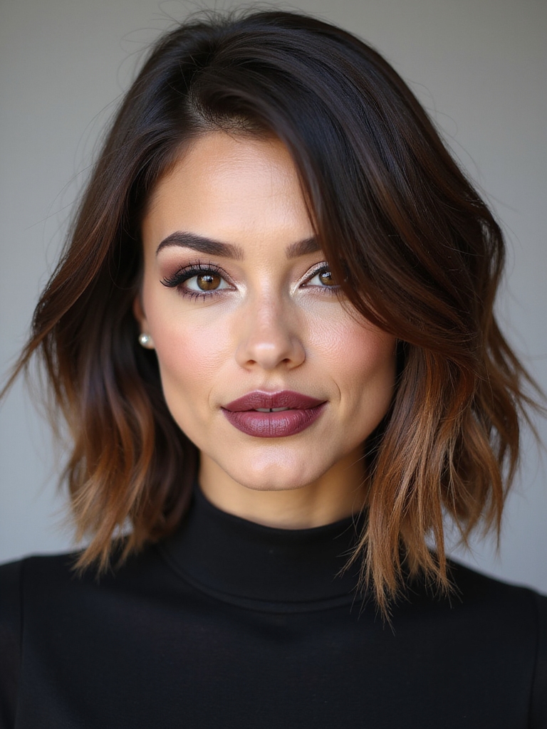angled a line bob styling