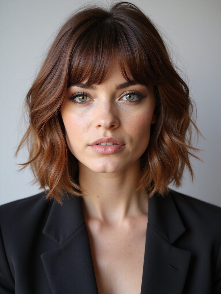 angled bob sleek to polished