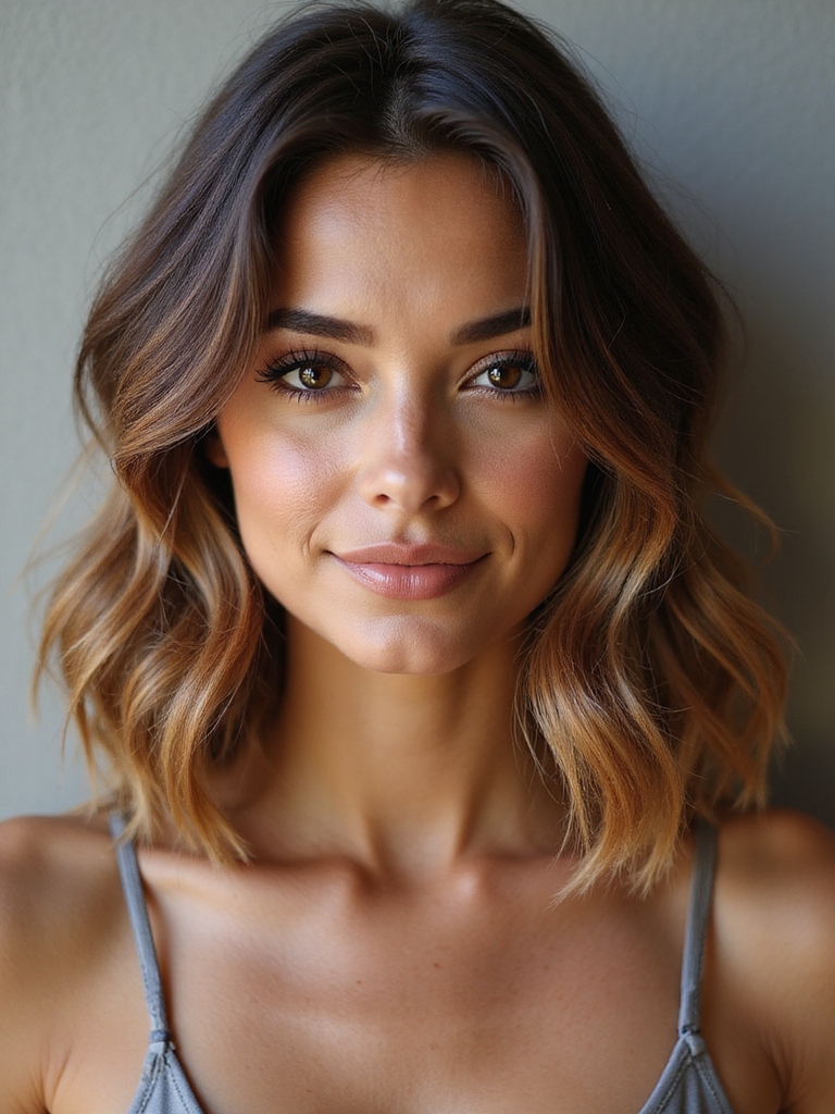 angled bob sunlit waves