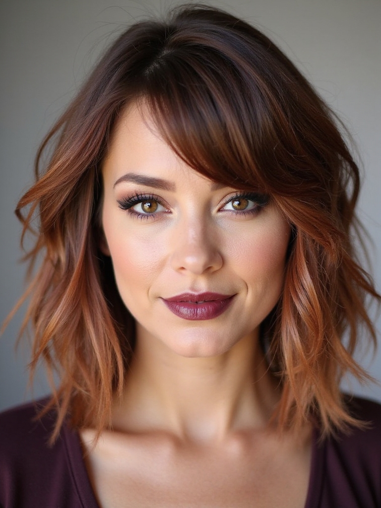 angled bob with color enhancement