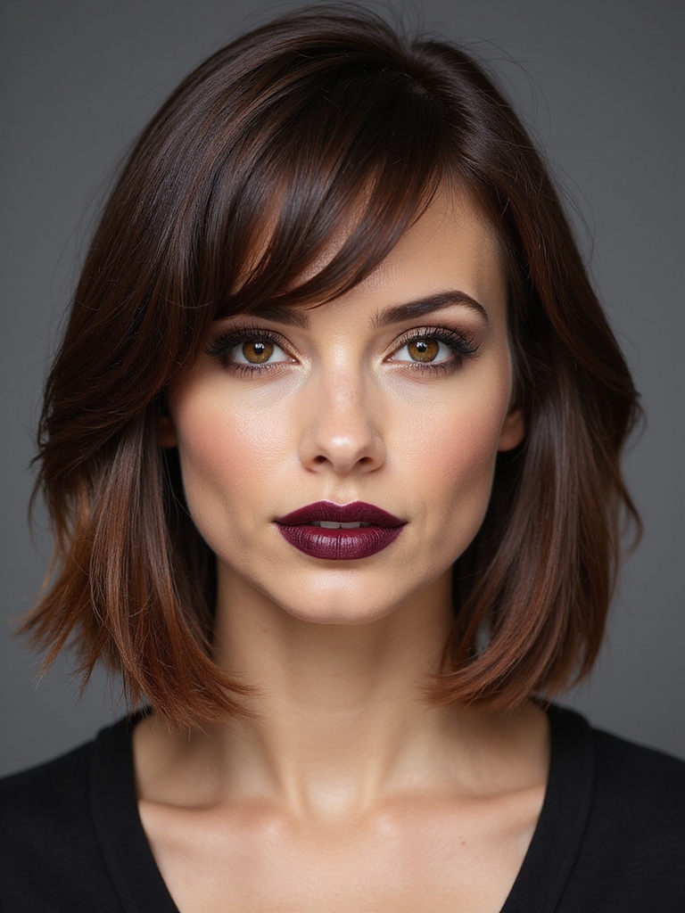 angled chin grazing textured bob