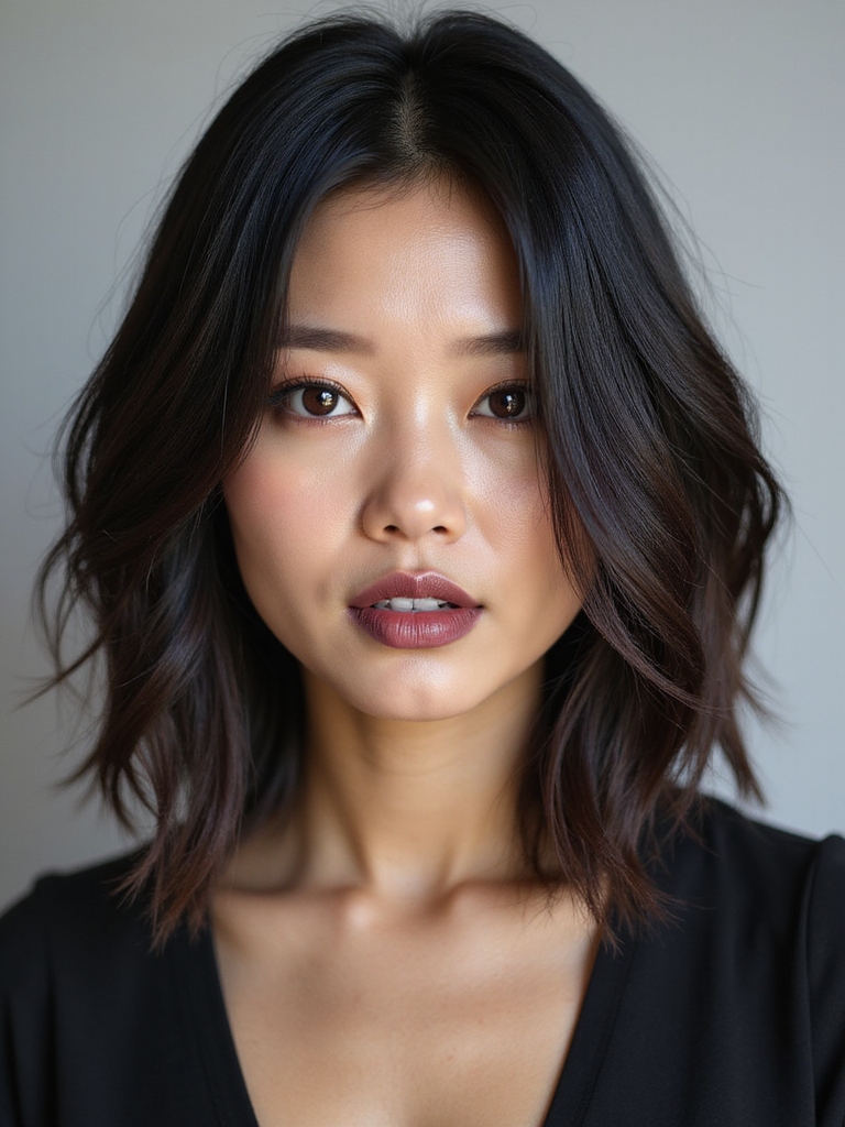 angled face framing tapered bob