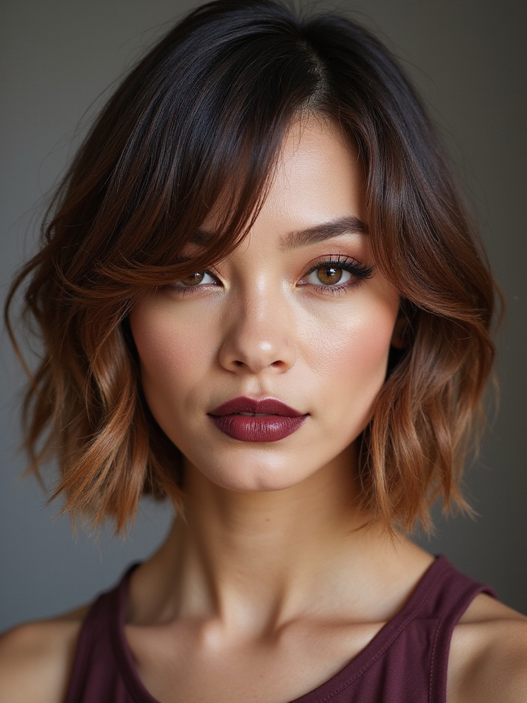angled french bob tapered bangs