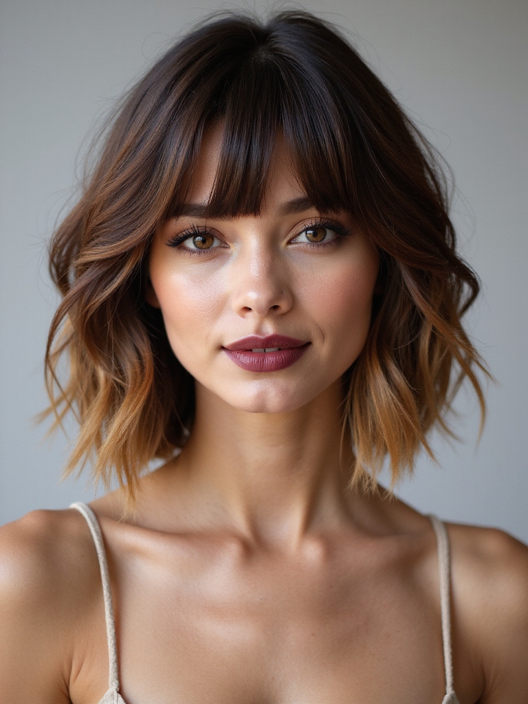 angled jawline bob fringe