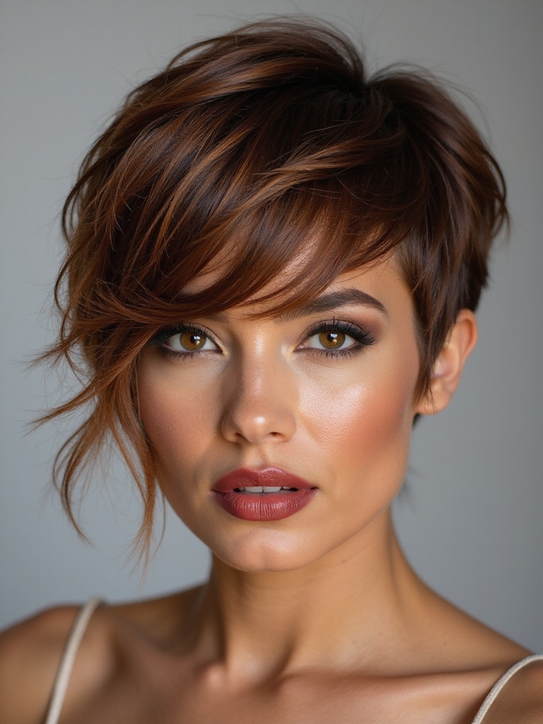 asymmetric slanted fringe pixie