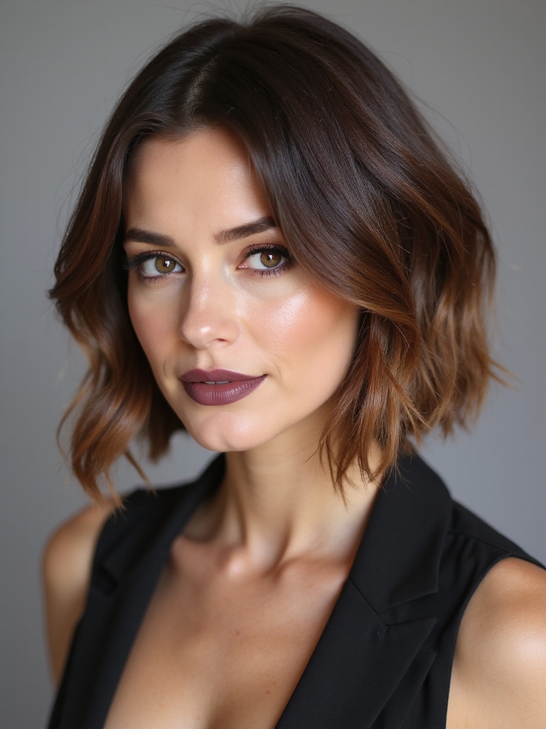 asymmetrical bob angled layers