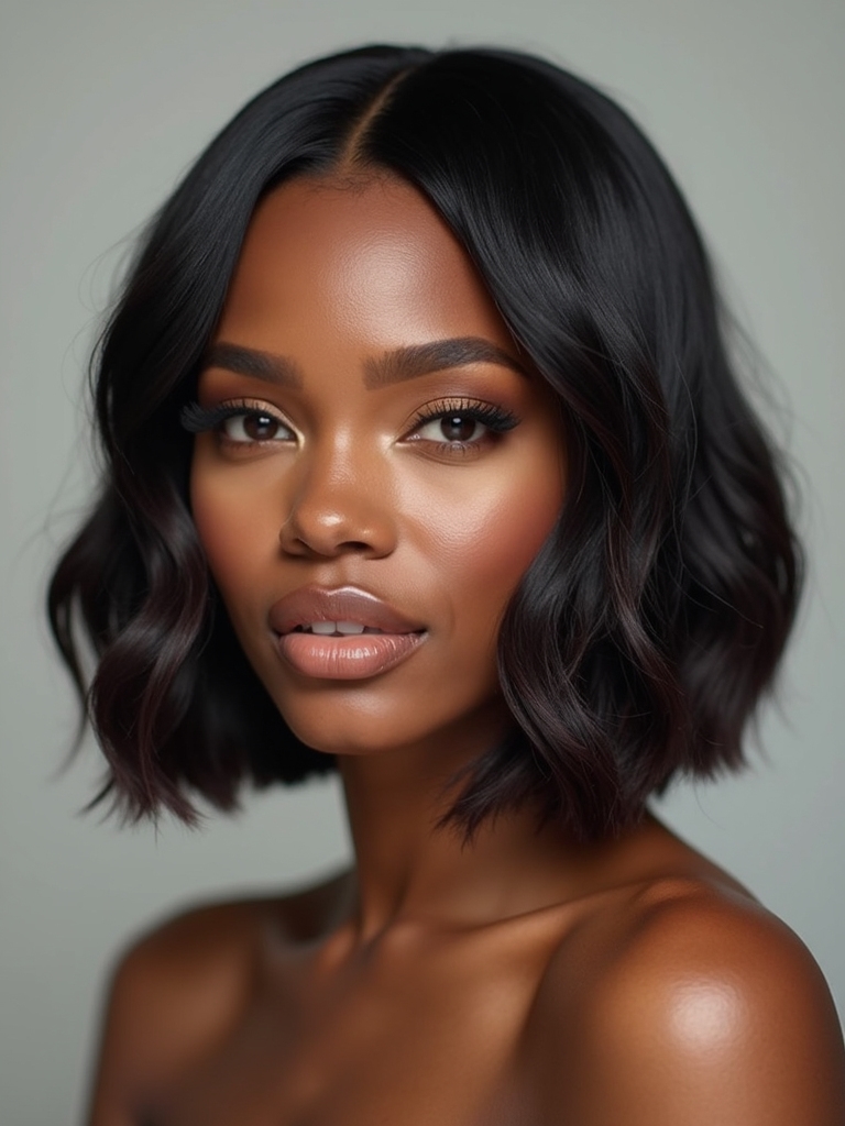 asymmetrical bob evening shimmer