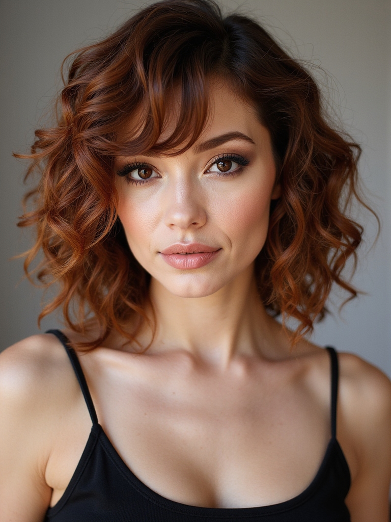 asymmetrical bob with choppy fringe