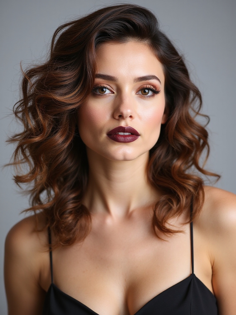 asymmetrical lob effortless curly movement