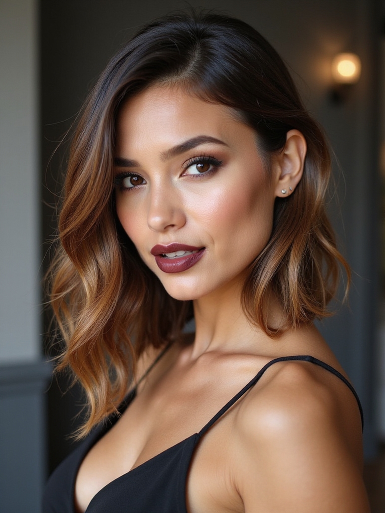 asymmetrical soft wavy lob