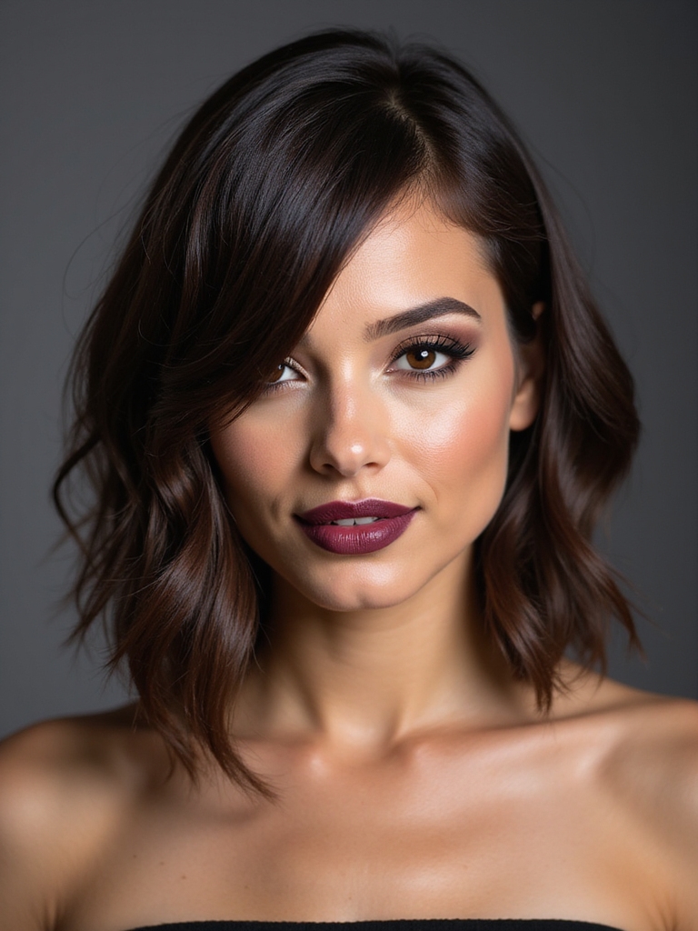 asymmetrical textured side sweeps