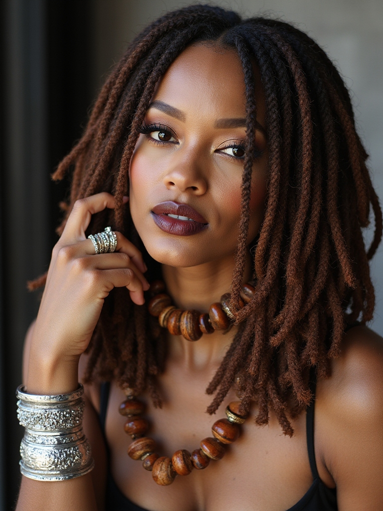 beaded brass cuffed loc bob