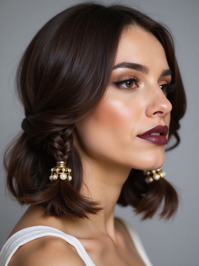 beaded face framing bob clips