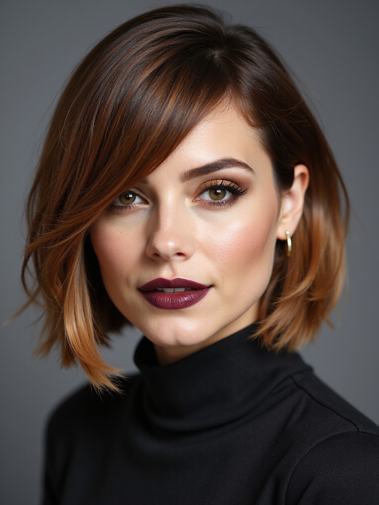 blunt asymmetrical sleek bob