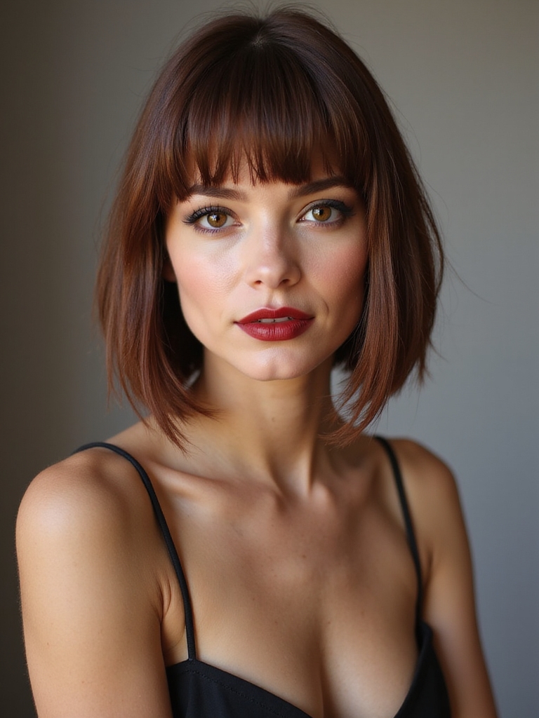 blunt bangs sharpen bob silhouette