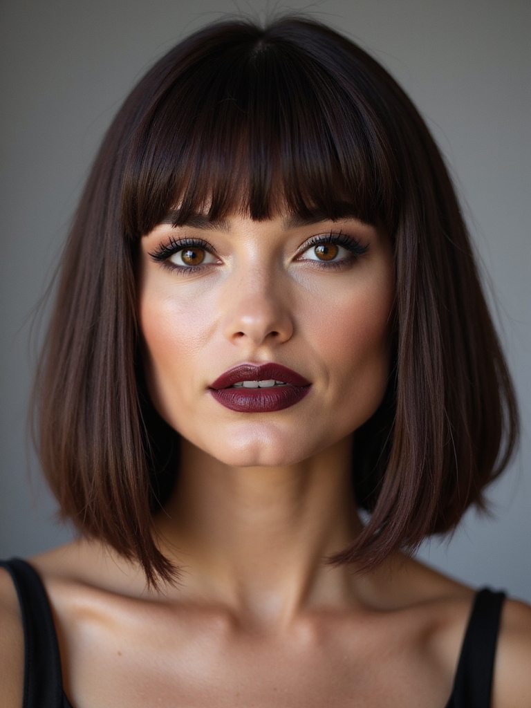 blunt bob with bangs