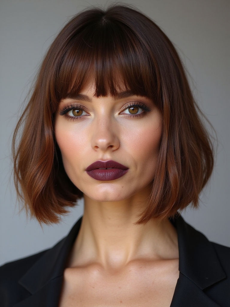 blunt bob with fringe