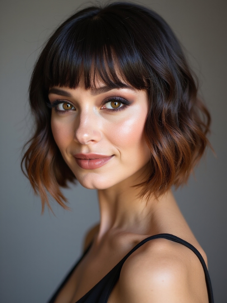 blunt bob with ombre