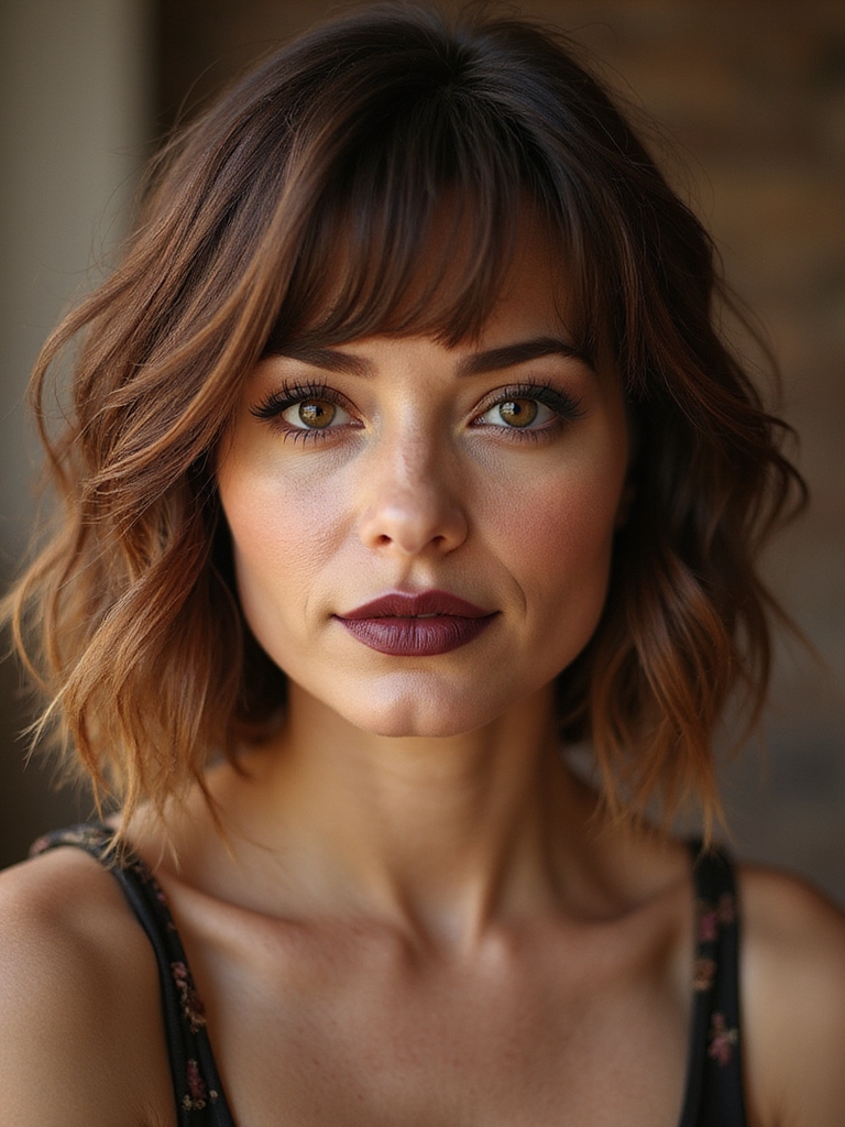 blunt bob with texture