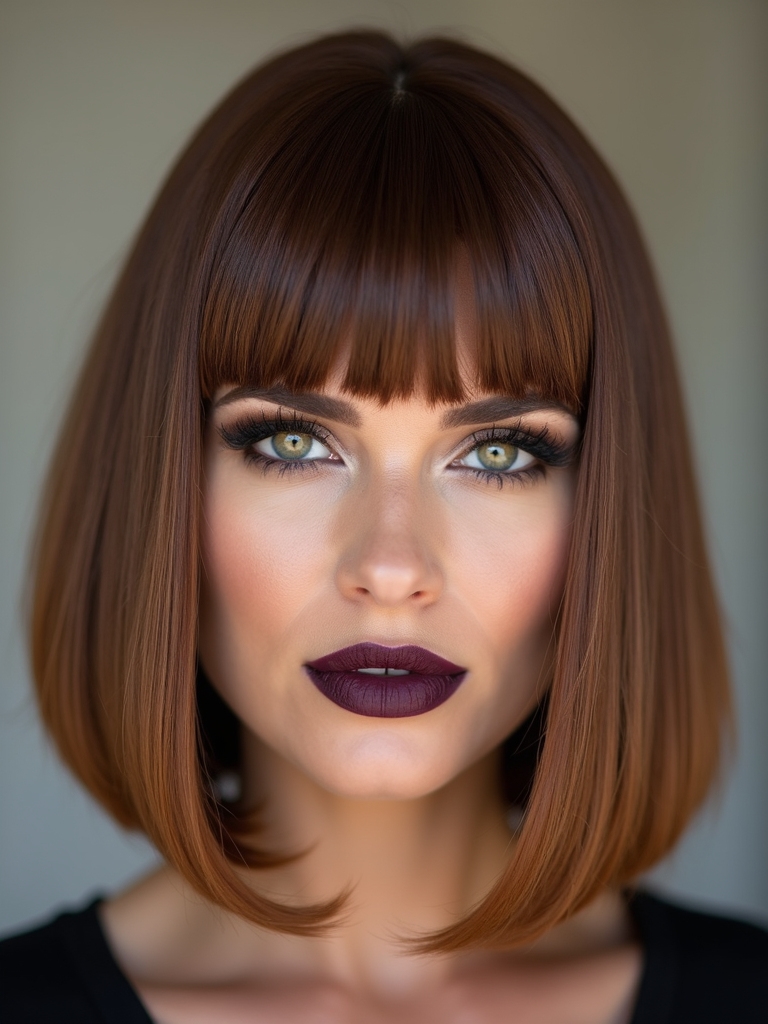 blunt chin bob undercut