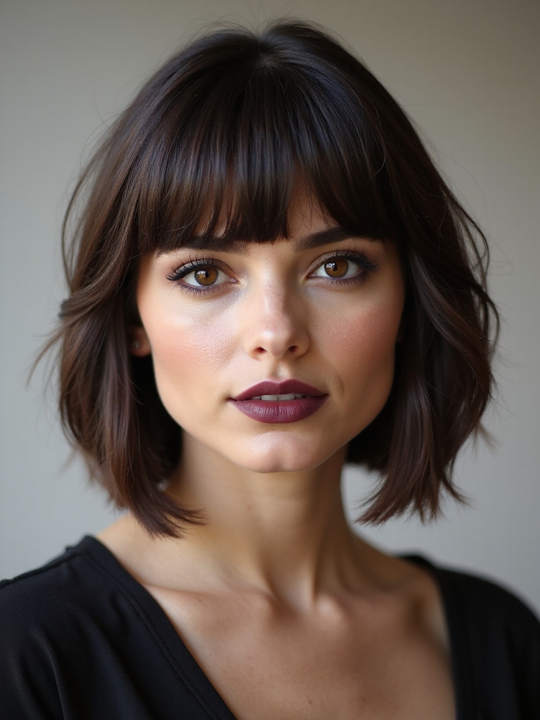 blunt chin length textured bob