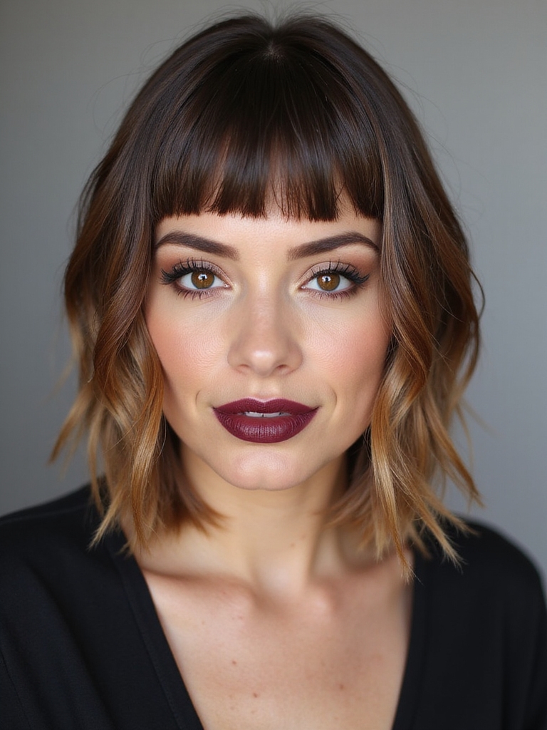 blunt edged long bob pixie