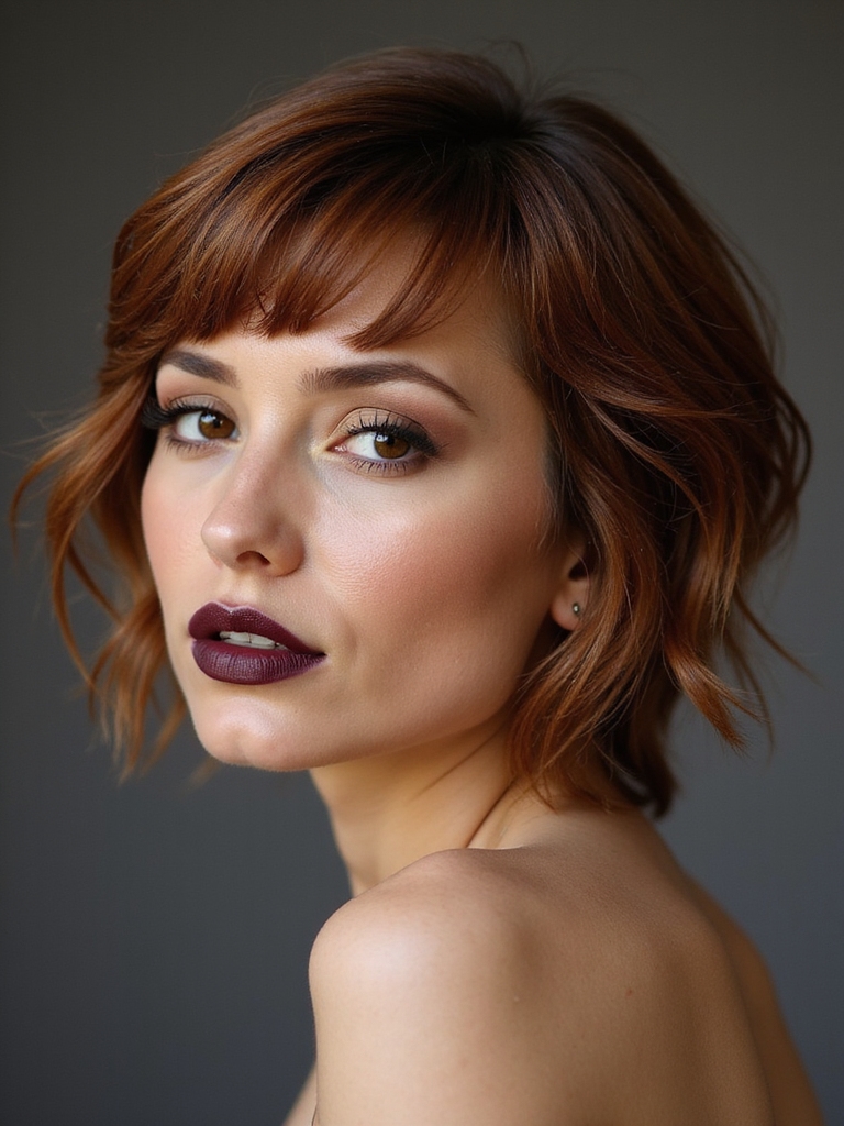 blunt fringe layered back